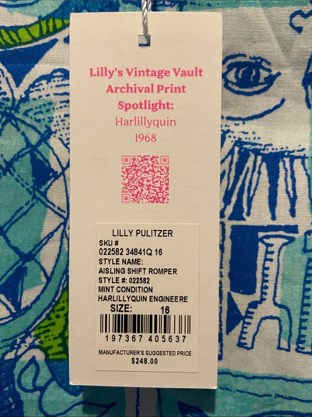 Lilly Pulitzer Aisling  Shift Romper NWT - Size 16- Mint Condition Harlillyquin - Picture 2 of 9